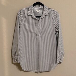J. Crew Black and White Striped Tunic Top. Size S